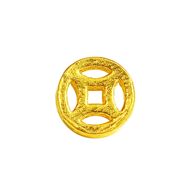 古法黄金迷你铜钱通孔隔珠转运珠