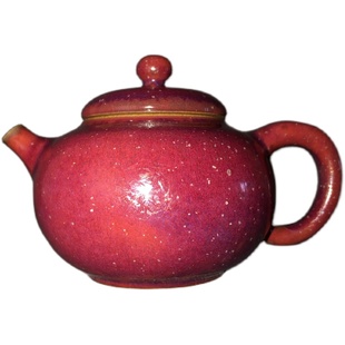 梁青杨钧瓷壶，经典钧红系列，古朴典雅 宫廷法度，容量200ml左右