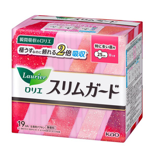 日本进口花王KAO卫生巾日用超薄绵柔亲肤姨妈巾无荧光剂S25cm19片