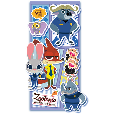 AIPUZZLE疯狂动物城冰箱贴迪士尼正版磁贴纸艺立体磁力冰箱贴装饰