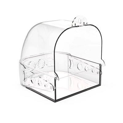 【宠大条】鹦鹉洗澡盆防逃逸洗澡盒虎皮玄凤高透明外挂全景鸟浴室