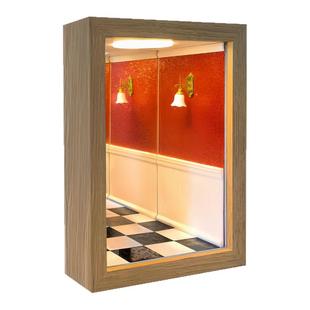 深渊镜手办展示盒千层镜泡泡玛特小野造景盲盒收纳相框带灯潮玩框