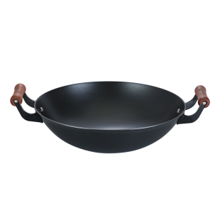 陆川生铁铸铁锅官方旗舰老式炒菜锅双耳圆底不粘无涂层燃气灶适用