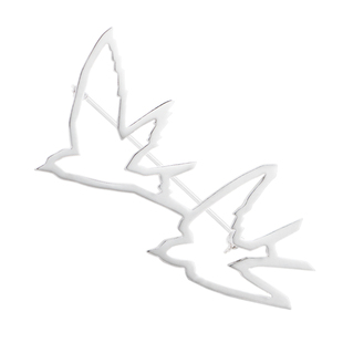 Different Young 燕子原创设计925银胸针 简约飞鸟个性大别针装饰