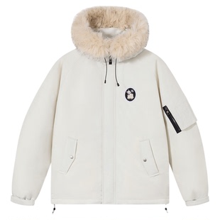 PSO Brand男装女装毛领连帽情侣工装外套宽松厚款羽绒服女款冬季