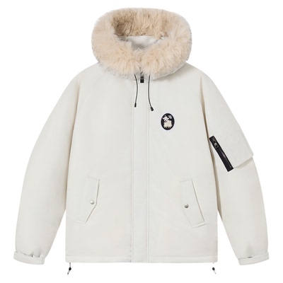 PSO Brand男装女装毛领连帽情侣工装外套宽松厚款羽绒服女款冬季