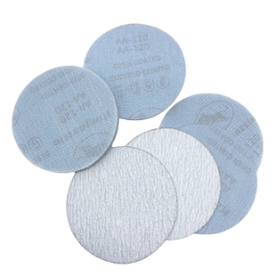 1寸2寸3寸5寸植绒白砂纸片气动打磨机自粘干磨沙纸木工圆盘砂皮纸