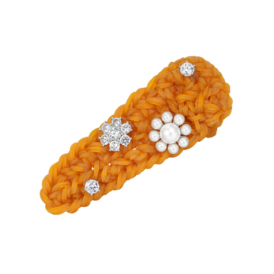 YVMIN尤目x SHUSHUTONG 橡皮筋手工编织钻花发卡发夹新年生日礼物