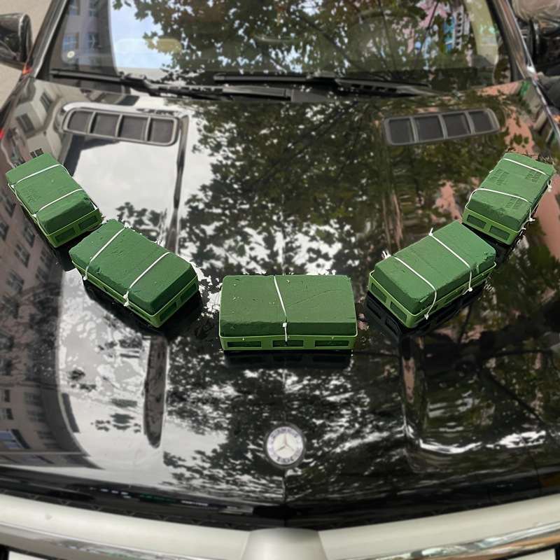 塑料长方吸盘婚车结婚花车头装饰用品用品底盘花泥托盘婚庆