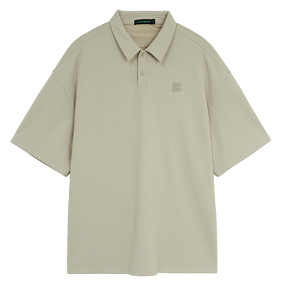 肌理感翻领短袖Polo衫