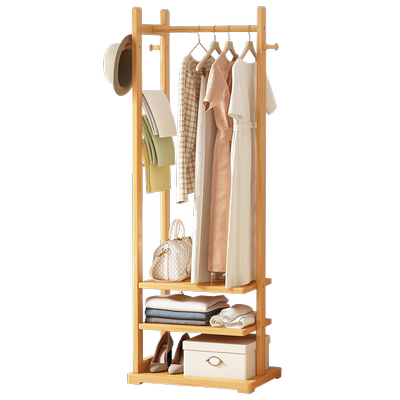 旅卉阁家用卧室落地衣帽架置物架