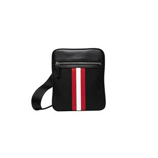 【自营】Bally/巴利BALLY巴利男包红白条纹黑色男士斜挎包6238425