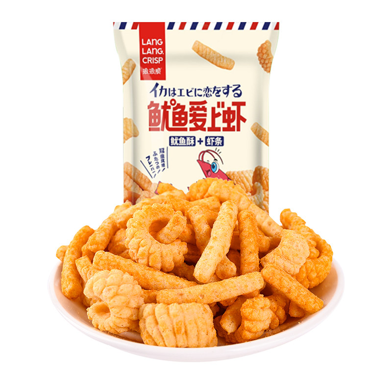 琅琅脆鱿鱼爱上虾虾条鱿鱼酥卷网红同款爆款解馋休闲耐吃小吃零食