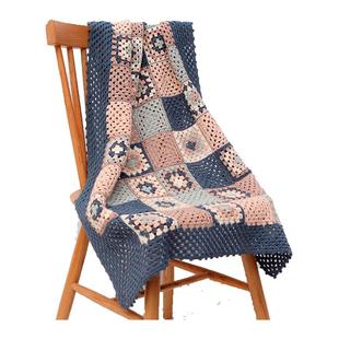 祖母方钩拼花毯子手工材料包森系莫兰迪色安卡细棉线手钩线编织