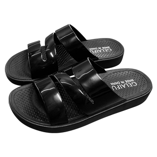 拖鞋女夏一字拖个性时尚坡跟可下水外穿旅游沙滩用百搭妈妈鞋中跟