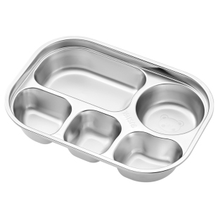 316L抗菌儿童不锈钢分格餐盘家用吃饭盘子宝宝专用小学生饭盒餐具