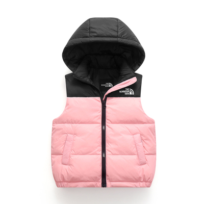 儿童羽绒丝马甲男童女童连帽坎肩小孩冬季童装中大童宝宝外穿背心