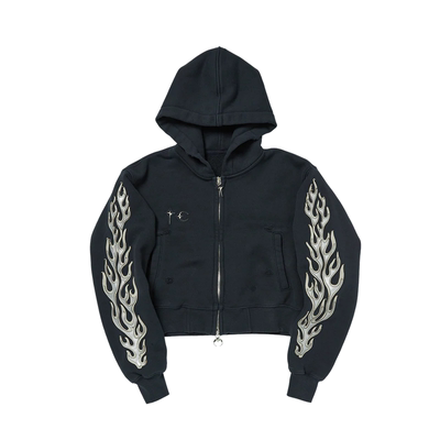 Thugclub破坏刺绣火焰美式外套