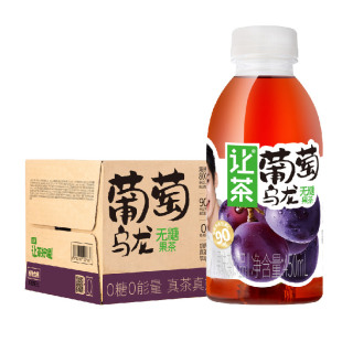 让茶无糖果茶饮料葡萄乌龙茶柠C茉莉解渴解腻0糖0脂450ml*5瓶