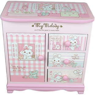 兔兔家首饰盒木质小兔公主欧式木制卡通收纳盒饰品盒女孩生日礼物