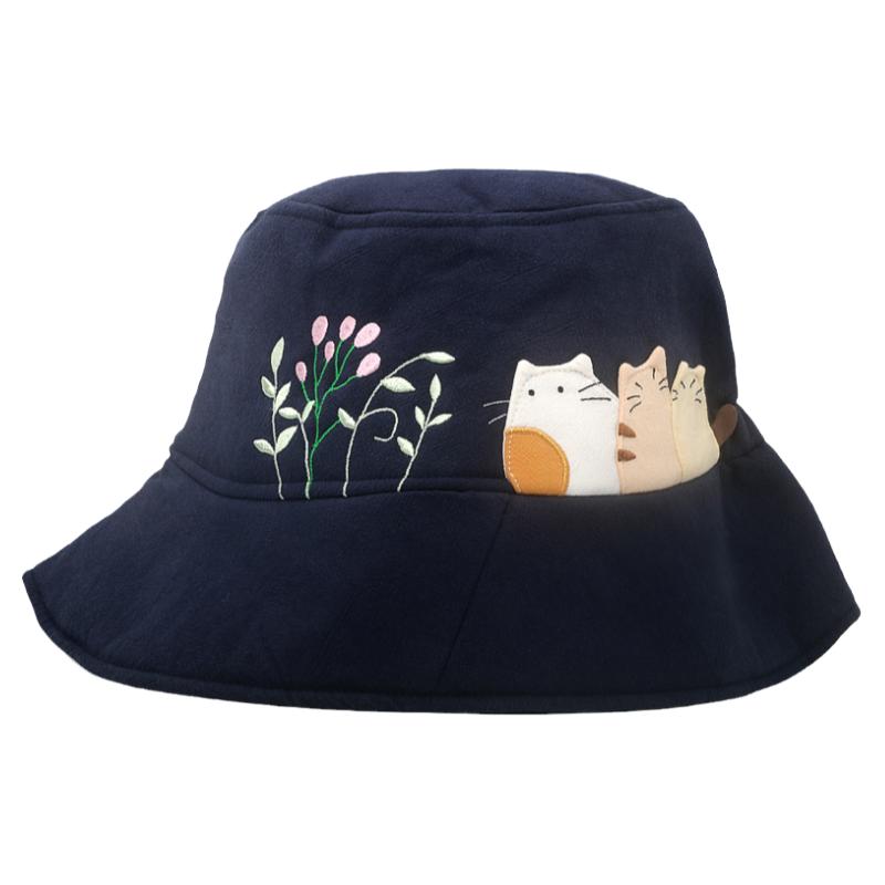 Kine猫渔夫帽出行卡通情侣夏季