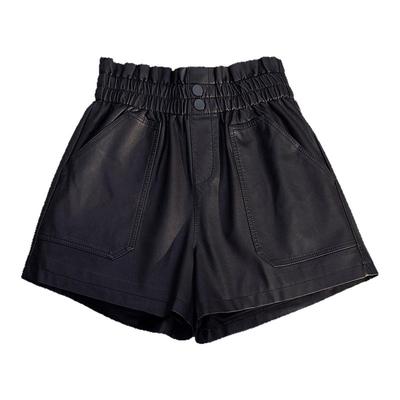 2025秋冬新款时尚百搭高腰皮短裤