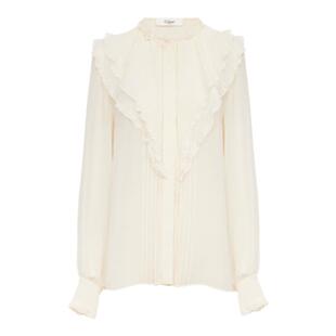 【全款预定】Chloe蔻依 荷叶边真丝雪纺罩衫