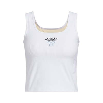 adidas阿迪达斯短款吊带无袖T恤夏新款女蝴蝶结含胸垫背心KE5798