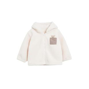 whitewheat儿童2025冬季新款摇粒绒外套男童女宝卡通保暖连帽卫衣