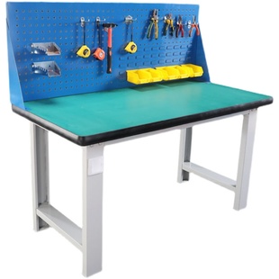 防静电桌面带带灯工具挂板工作台车间电脑维修钳工操作台桌检验桌