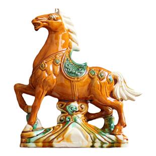 陶瓷马摆件唐三彩赤兔马家居礼品客厅电视柜玄关装饰工艺品摆设