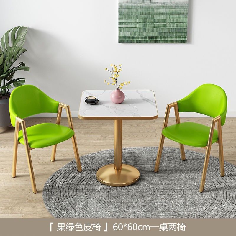 小方桌凳接待洽谈桌椅一桌二椅阳台小圆桌轻奢奶茶店北欧