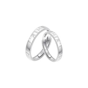 999纯银情侣对戒开口戒指女款小众设计感食指戒男款送男女友礼物