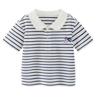 【凉感】迷你巴拉男女童POLO衫短袖T恤儿童夏季宝宝弹力舒适上衣T