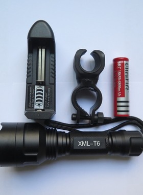 C8T6LEDQ5强光手电筒户外车前灯手电筒C8远射家用自行充电