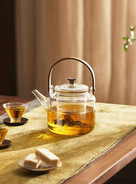 鸣盏玻璃提梁壶家用小型烧水壶泡茶专用煮茶壶泡茶壶茶具MZ8021A
