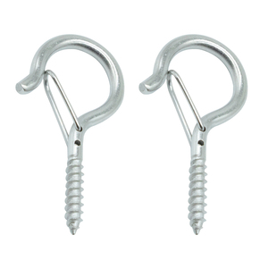 304不锈钢Q型挂钩灯笼花盆吊钩螺丝防脱落钩子问号钩彩灯羊眼钩子