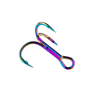 路亚三本钩四倍加强高碳钢血槽钩亮片米诺铅笔假饵钩倒刺三爪钩子