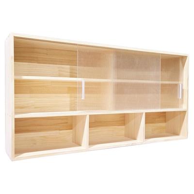 全实木吊柜书柜玻璃推拉门挂墙置物柜客厅装饰柜储物柜墙壁柜