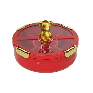 安扣可旋转分格果盘高端精致高颜值2026新款红色新年果盘双层客厅