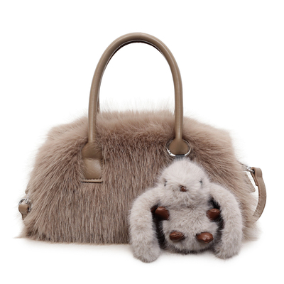 秋冬可爱毛绒手提包女单肩斜挎包