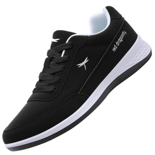 红蜻蜓男鞋秋冬2025新款男士运动休闲鞋皮面加绒品牌旅游鞋子春秋