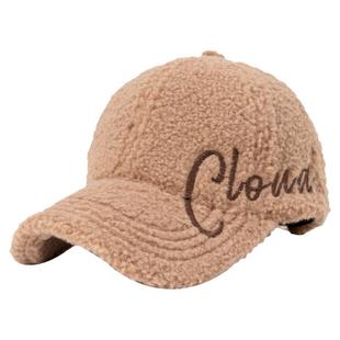 硬顶羊羔毛棒球帽女士秋冬季毛绒帽子女款2025新款保暖冬天鸭舌帽