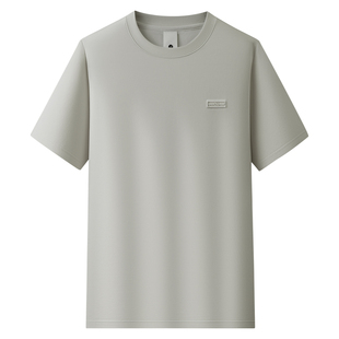 欧货潮牌男款夏季短袖t恤2026新款圆领刺绣高级感半袖简约上衣