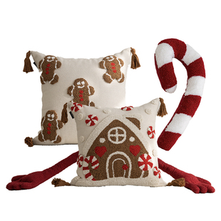 圣诞节抱枕可爱女生姜饼人枕套节日礼物装饰客厅沙发靠枕靠背靠垫