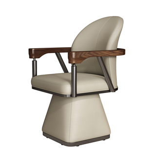 轻奢茶室主人位真皮转椅设计师多功能360度转椅书椅茶台主人椅子