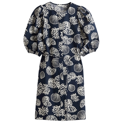 HM女装连衣裙2025冬季新款法式短袖泡泡袖设计感碎花裙1278378