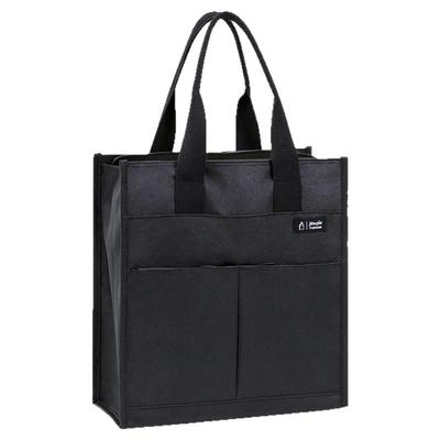 办公商务公文包帆布防水女士手提袋会议文件包大容量竖款公司重要证件文件袋带拉链公文袋大号定制印字logo