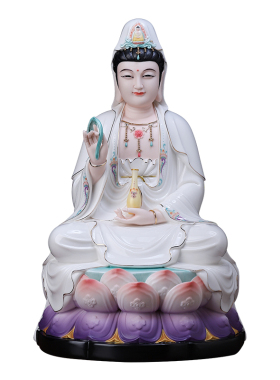 陶瓷观世音菩萨佛像摆件家用供奉
