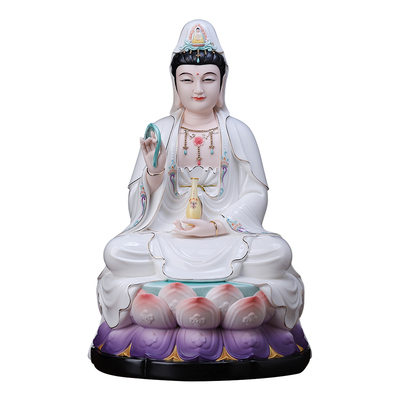 陶瓷观世音菩萨佛像摆件家用供奉